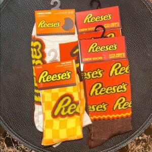 Unisex Crew Socks - Orange, Brown, White